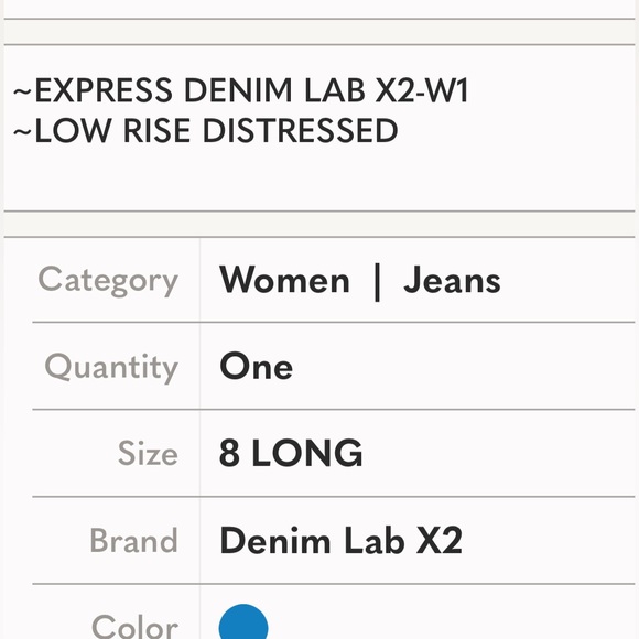 SUPER LOW RISE EXPRESS DENIM JEANS SLIM FIT FLARE LEGS  DISTRESSED  8 LONG  NEW - Picture 10 of 11